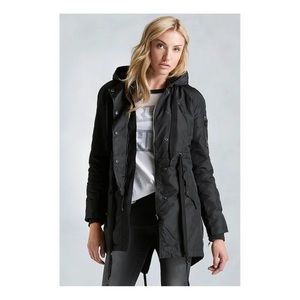 Parka Sherpa Designer True Religion Jeans Black Large Hood Coat